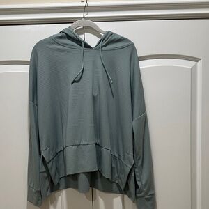 Casual Green Hooded Sweatshirt